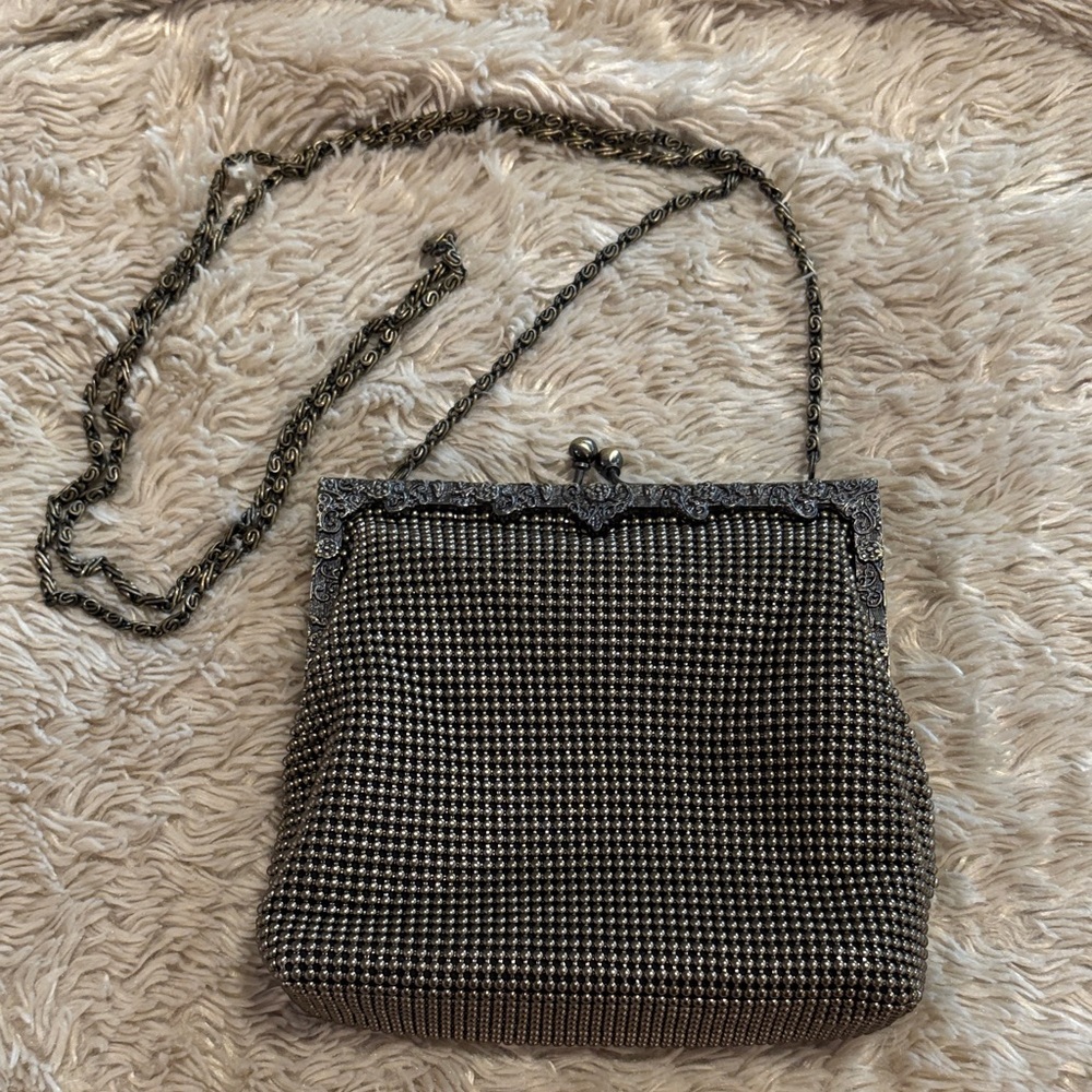 Vintage Talbots Silver Metal Mesh Evening Handbag